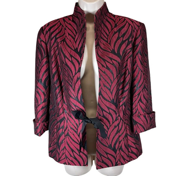 Maggy London red fire metallic dress jacket blazer formal wear women’s 10 - Picture 1 of 9